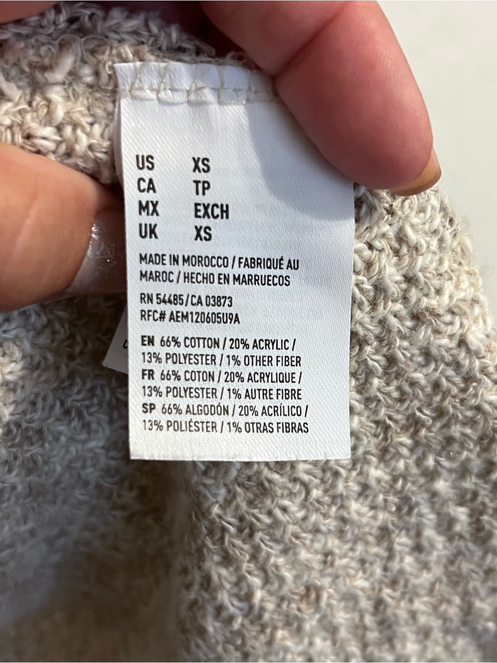 American Eagle XS Marled Open Front Cardigan Neutral Cotton Blend Lightweight - Picture 3 of 9